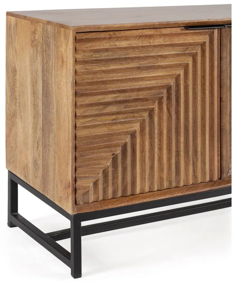 Mobile TV di colore naturale in mango massiccio 160x58x40 cm Nereida – MOME