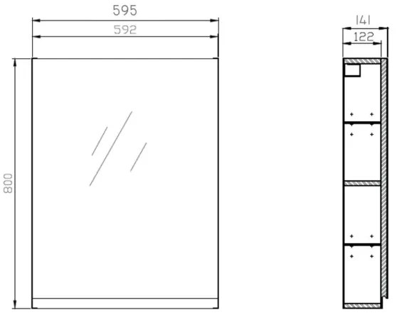 Cersanit S929-018 - Mobile bagno specchio MODUO 80x59,5 cm