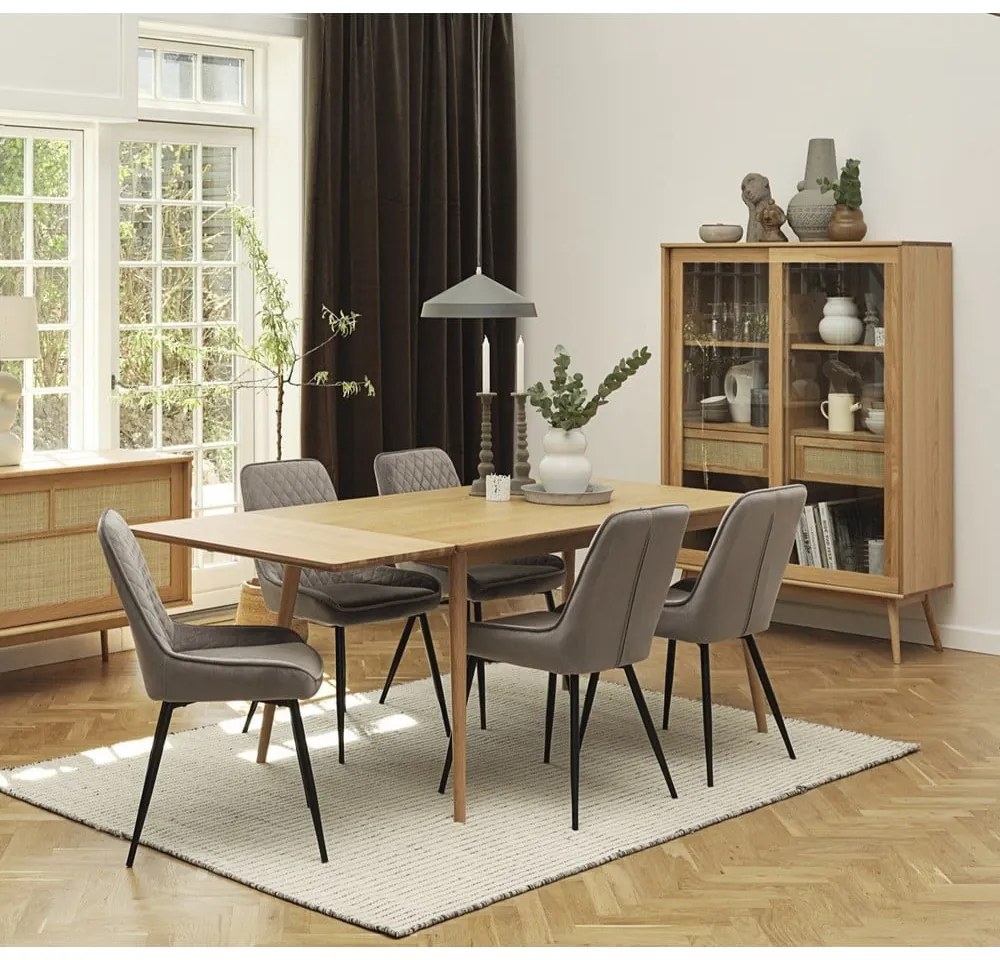 Tavolo da pranzo allungabile con piano effetto rovere colore naturale 150x90 cm Barrali - Unique Furniture