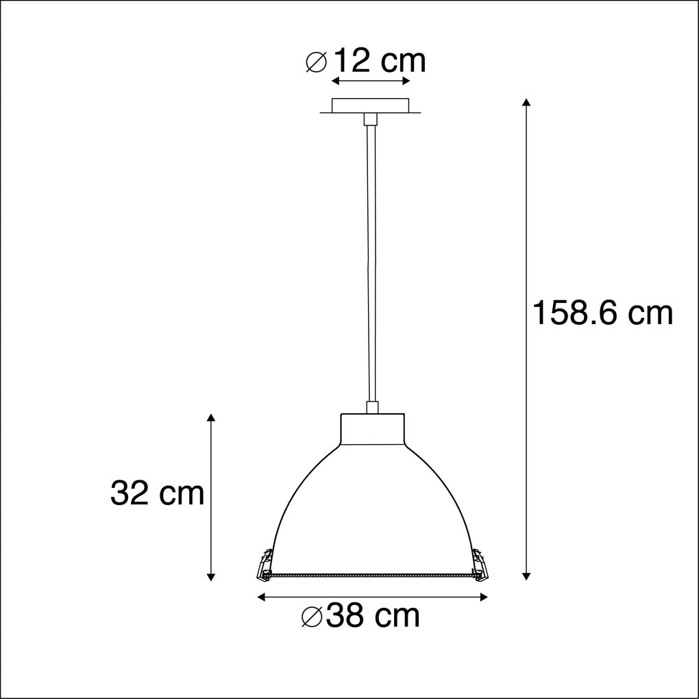 Lampada a sospensione industriale in alluminio 38 cm dimmerabile - Anteros