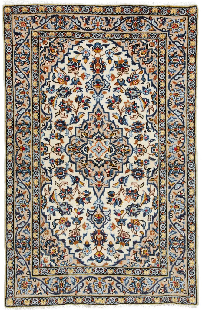 Kashan Tappeto persiano 100x150 Beige (Iran) Annodato A Mano