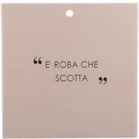 Sottopentola tortora 20x20 cm con scritta in stoneware