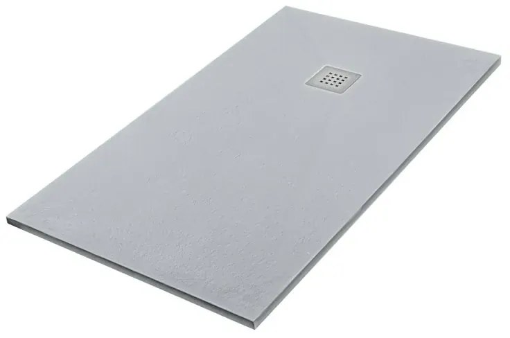 Piatto doccia 70x140 cm grigio effetto pietra in resina riducibile Karen