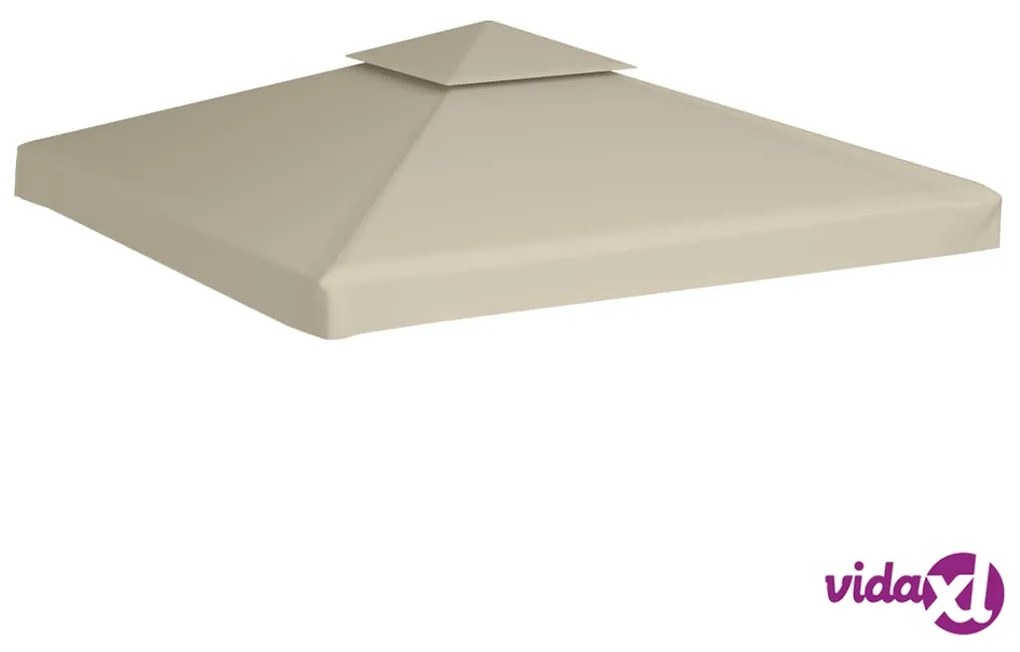 vidaXL Telo di Ricambio per Gazebo 310g/m² Beige 3x3m