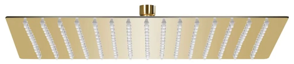 Testa Doccia A Pioggia İn Acciaio Inox 40x40 Cm Quadrata Oro /