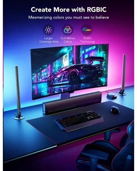 Govee - SET 2x Smart Gaming Wi-Fi LED RGBIC Panels + Smart Dual + +TC