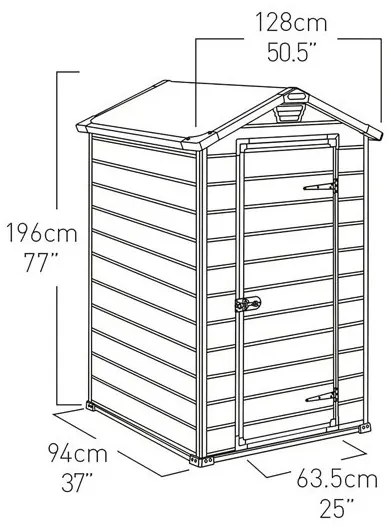 Casetta Da Giardino In Resina 129x103x196H Cm Manor 4x3 Beige Keter