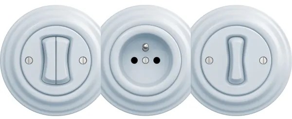 Kliklap - Pulsante retrò senza cornice blu