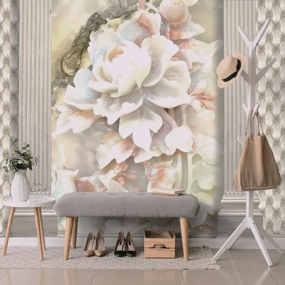 Carta da parati – Fiori di lusso tra colonne