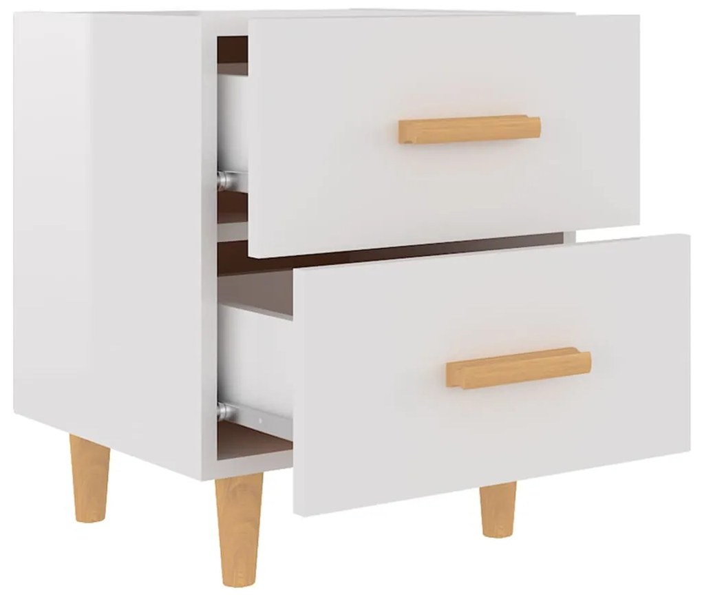 Comodini 2 pz Bianco Lucido 40x35x47,5 cm