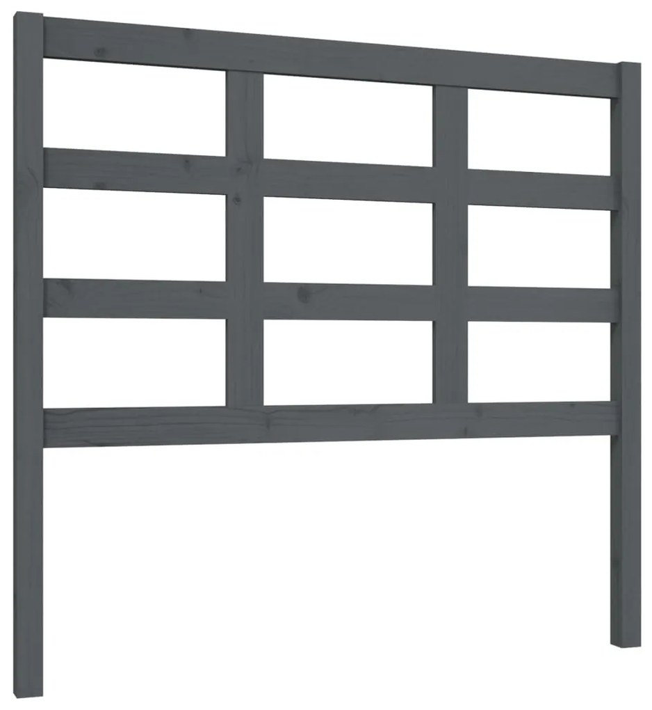 Testiera letto grigia 105,5x4x100 cm in legno massello di pino