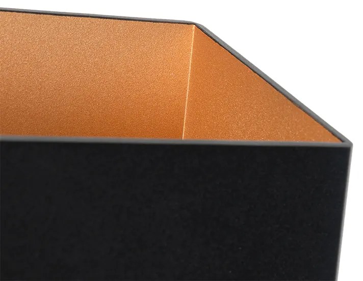 Applique moderna nera con interno oro rettangolare - Alone