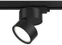 Faretto Per Binario Tondo Orientabile Onda In Metallo 12W Nero 1 Luce Calda