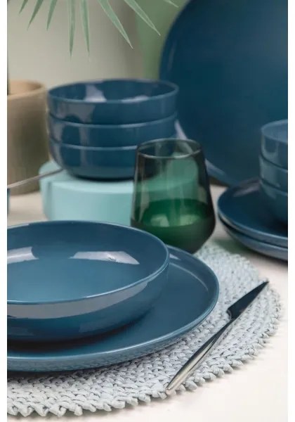 Set da tavola 12 pezzi blu/porcellana