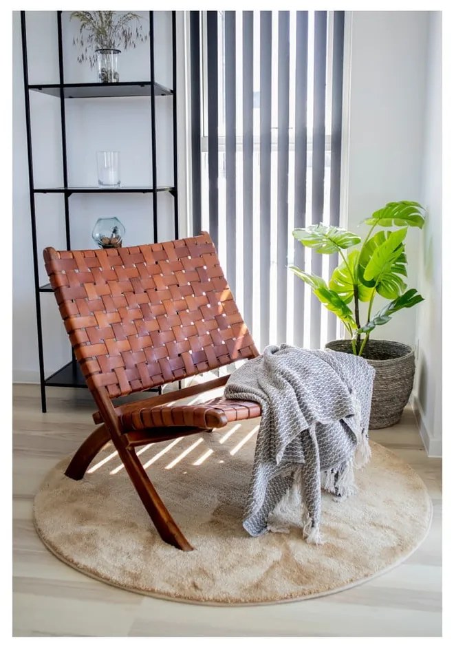 Sedia pieghevole in legno di teak e pelle Montana - House Nordic