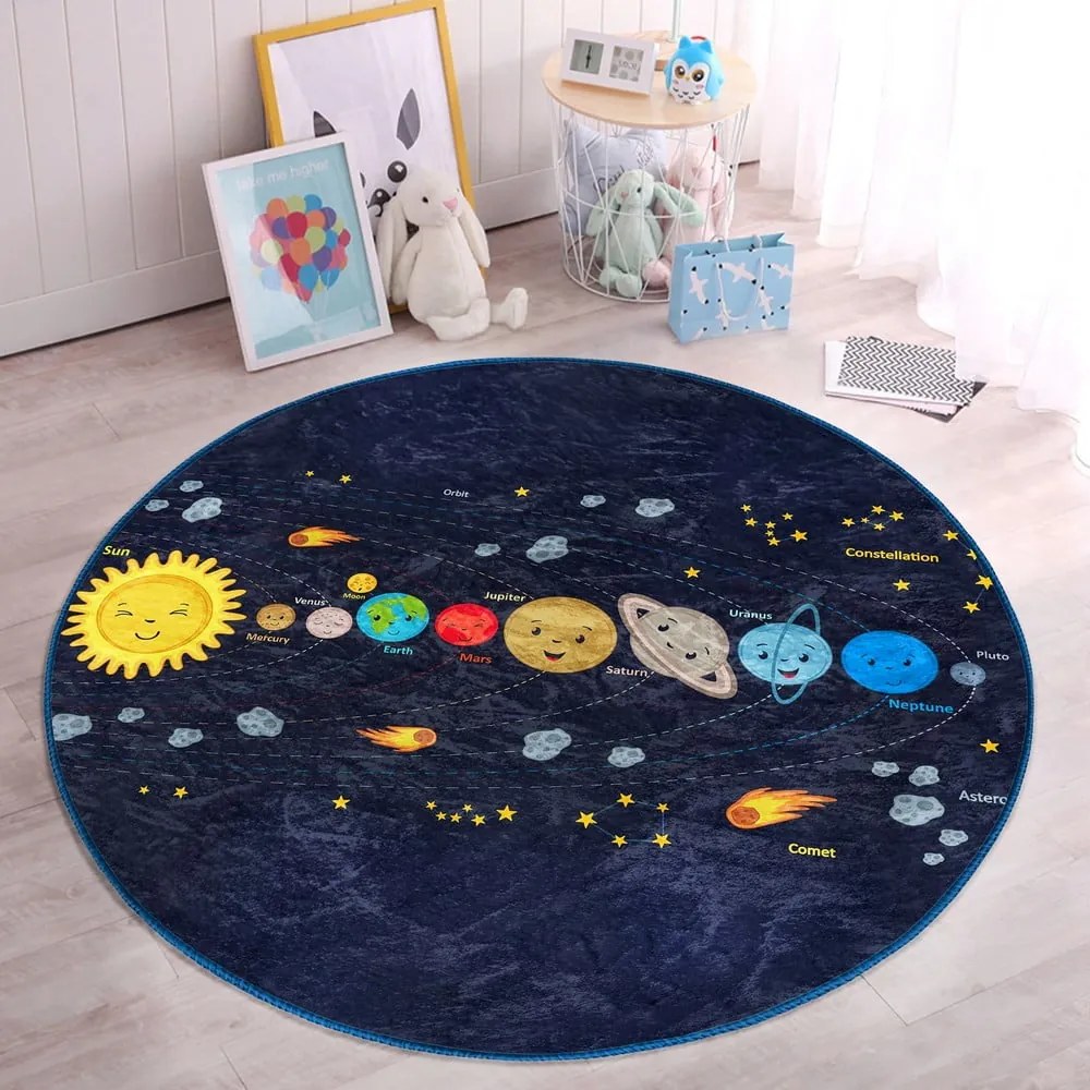 Tappeto per bambini in blu scuro ø 100 cm Comfort – Mila Home