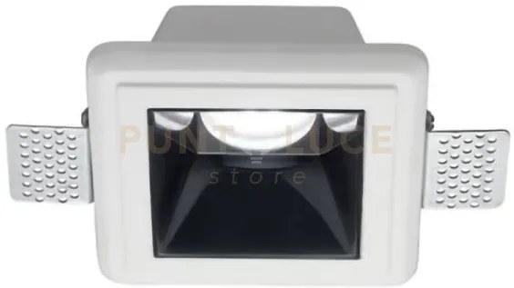 Gfa640- faretto in gesso finitura nera da incasso 1 luce attacco gu...