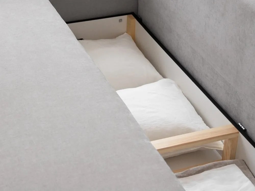 Divano beige allungabile con contenitore 231 cm Elen – Micadoni