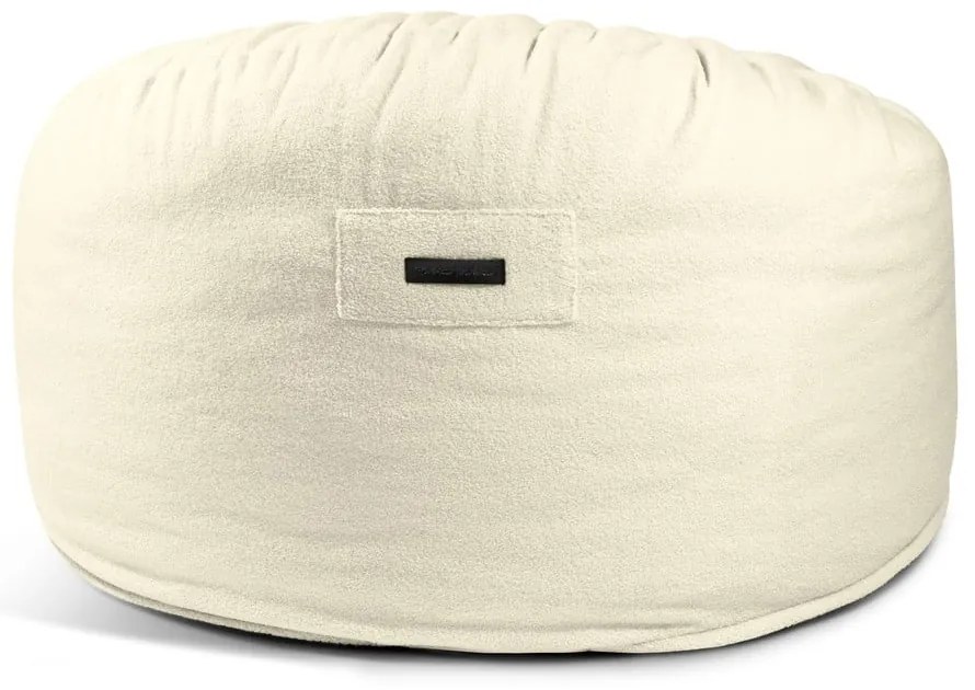 Puof a sacco color crema con rivestimento in bouclé Om 110 – SLOWDOWN