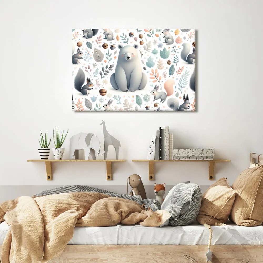 Quadro su tela – Animali del bosco per bambini