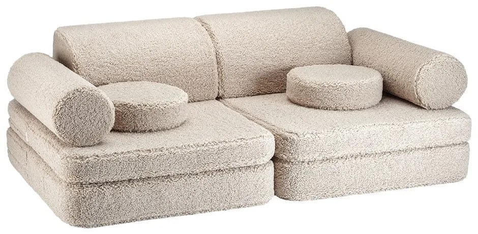 Divano per bambini marrone chiaro con rivestimento in bouclé 132 cm Settee – Wigiwama