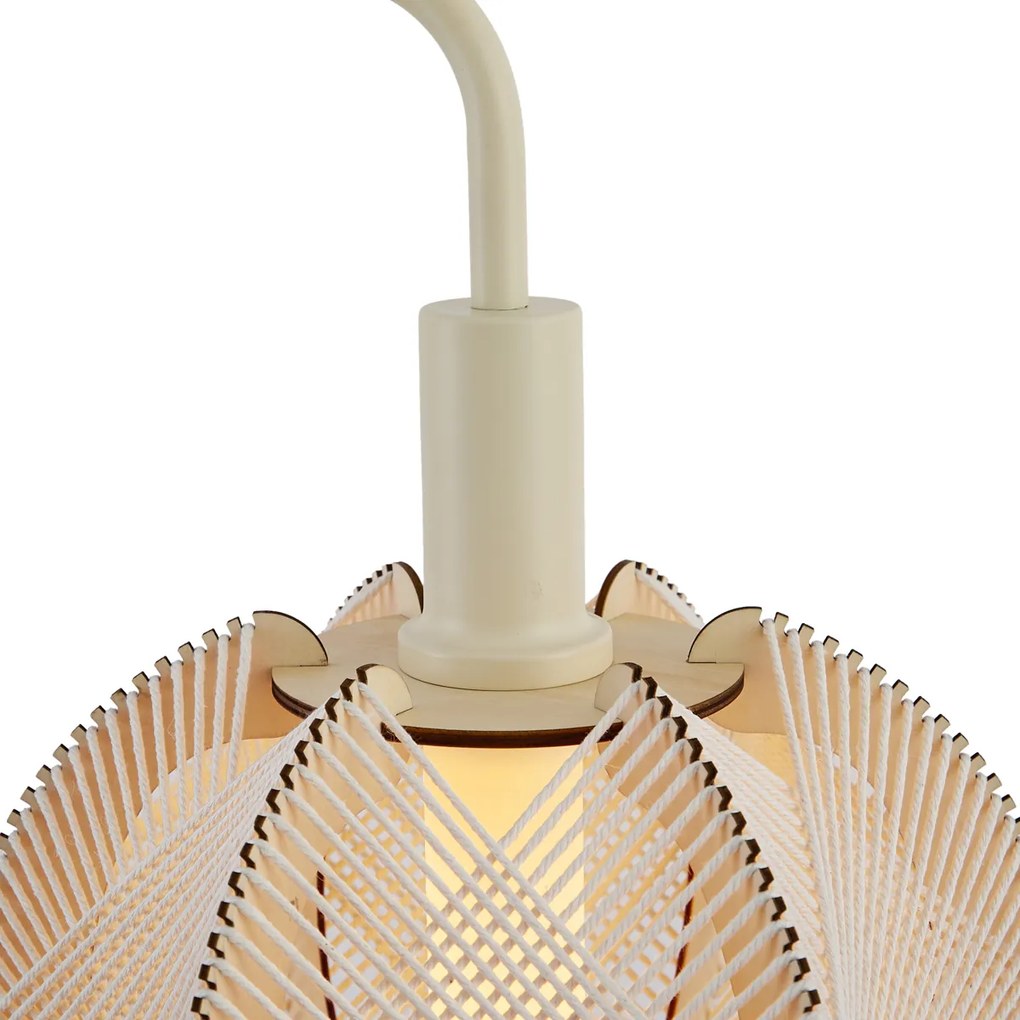 Lampada da terra Japandi beige con paralume - Gertie