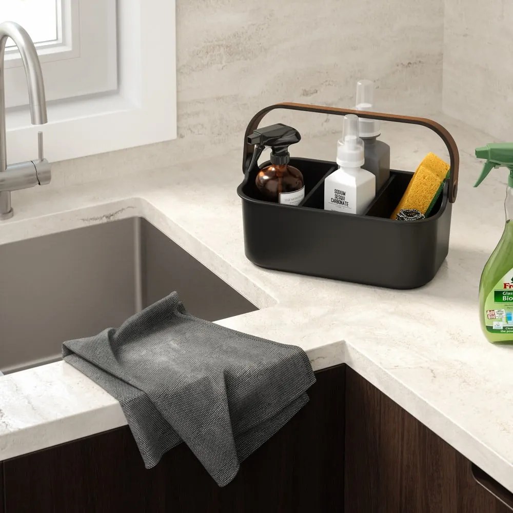 Organizer da bagno nero in plastica riciclata Bellwood - Umbra