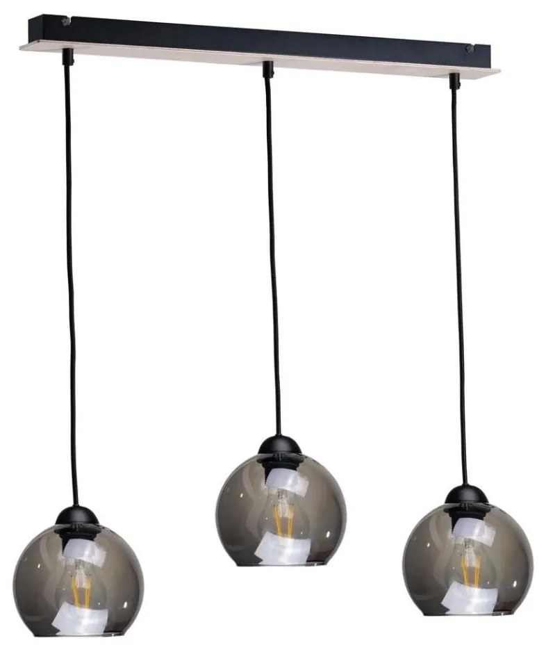 Lampadario su corda UNO WOOD 3xE27/60W/230V nero/marrone