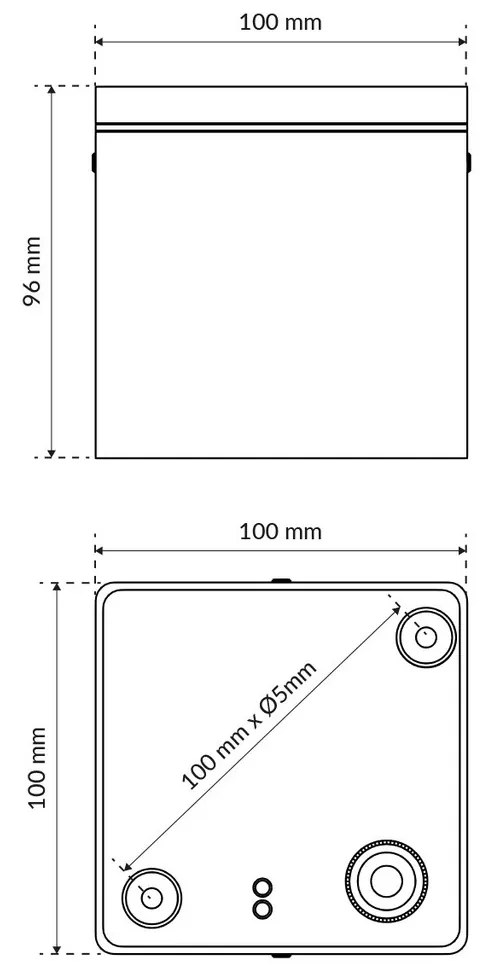Applique da soffitto Quadrata GU10 IP54 in Alluminio e Vetro
