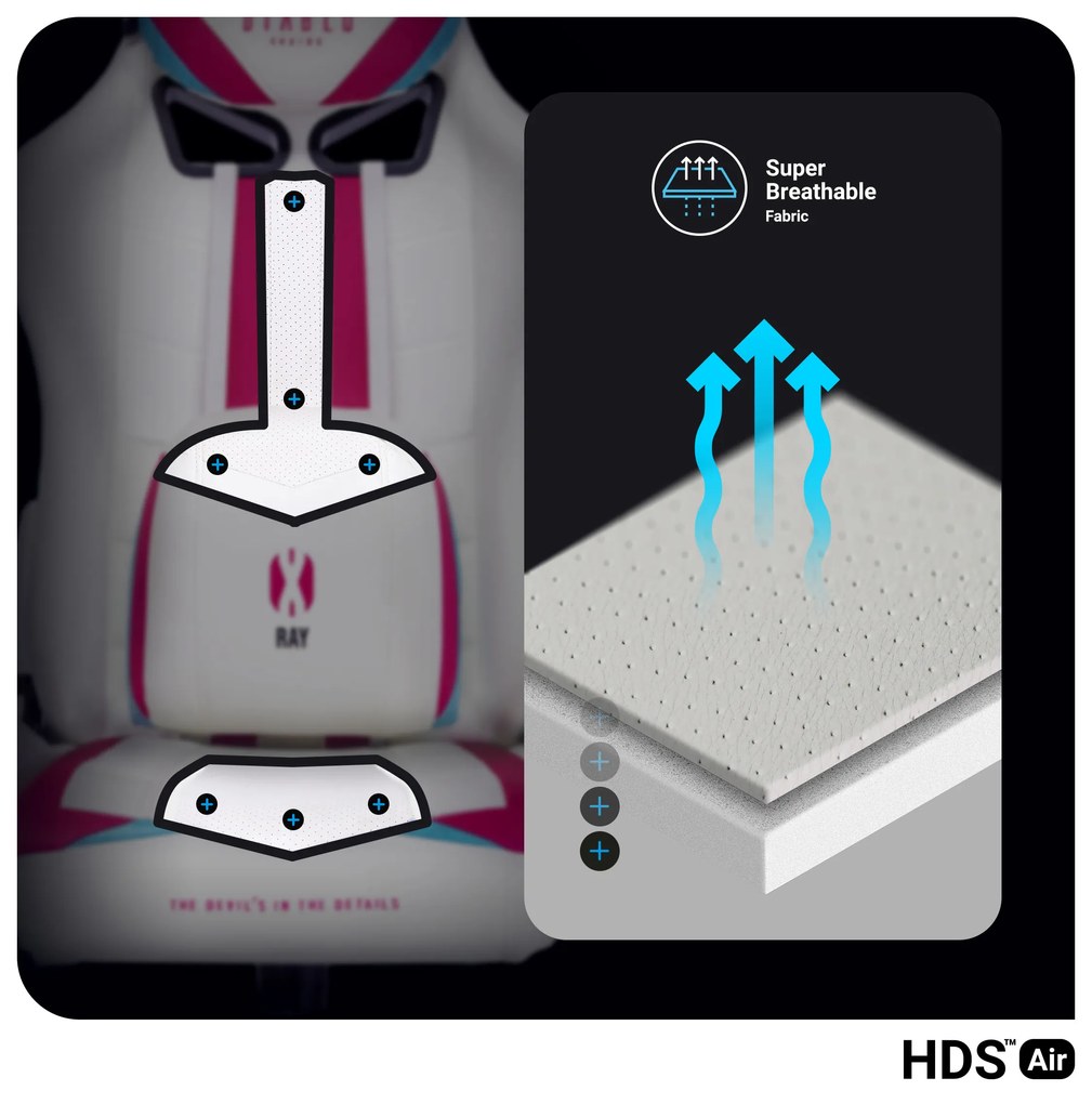 Sedia da gaming Diablo X-Ray Normal Size: Bianco Rosa