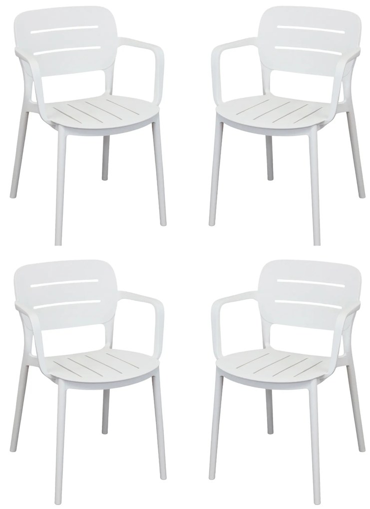 HAZEL - set 4 poltrone in polipropilene impilabili