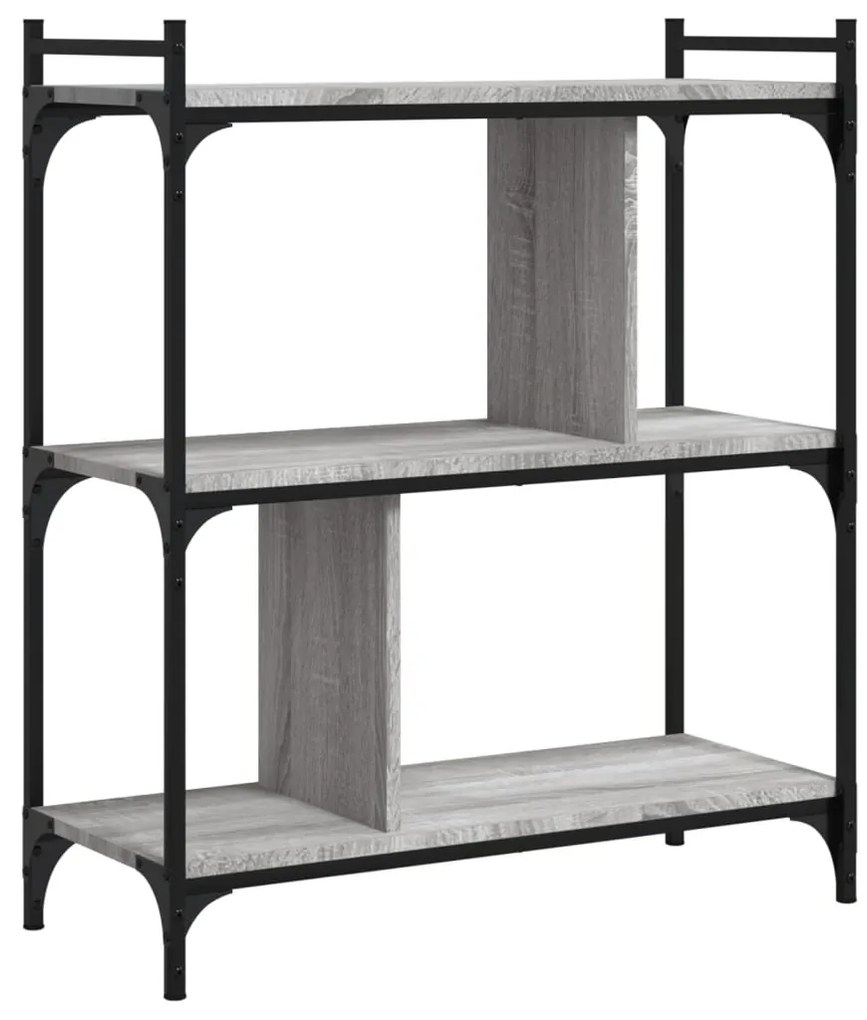 Libreria grigio sonoma 3 ripiani 76x32x88 cm legno multistrato