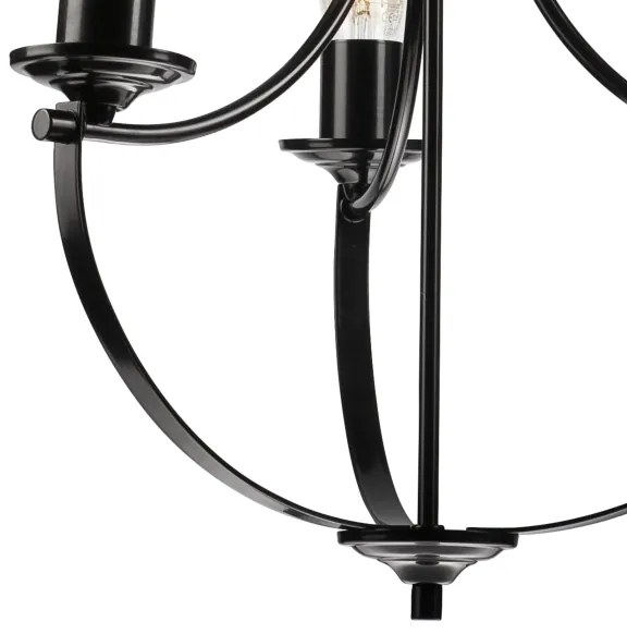 Lampadario a sospensione con catena GINA 3xE27/60W/230V nero