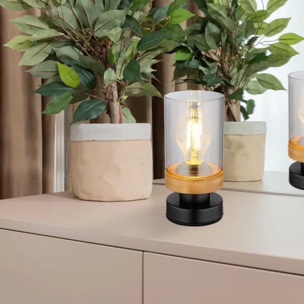 Globo 15557T - Lampada da tavolo FINCA 1xE27/40W/230V metallo/legno