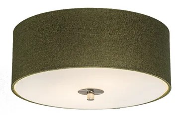 Lampada da soffitto rustica verde 30 cm - Drum Jute