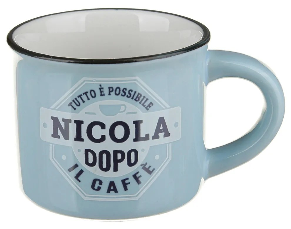 Tazzina caffè con nome Nicola in gres porcellanato