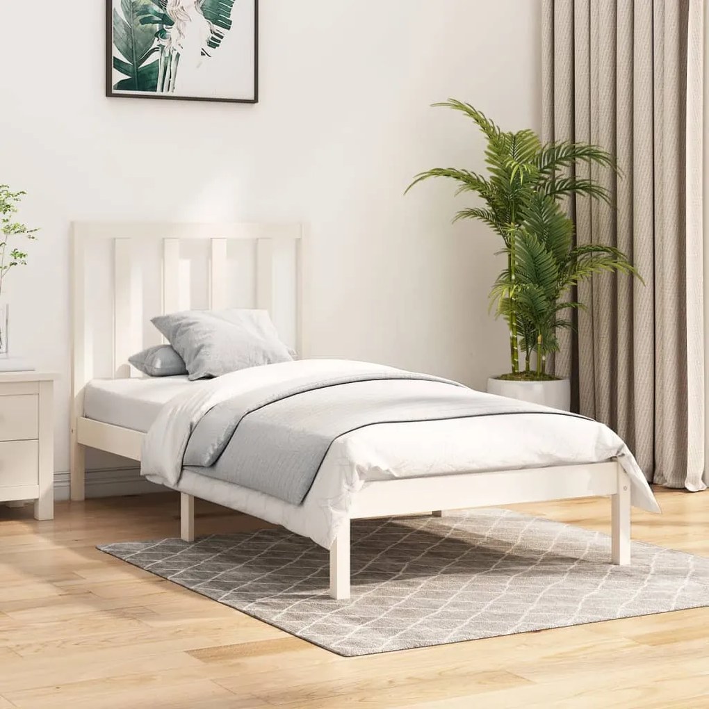 Giroletto İn Legno Massello Bianco 75x190 Cm Small Single /