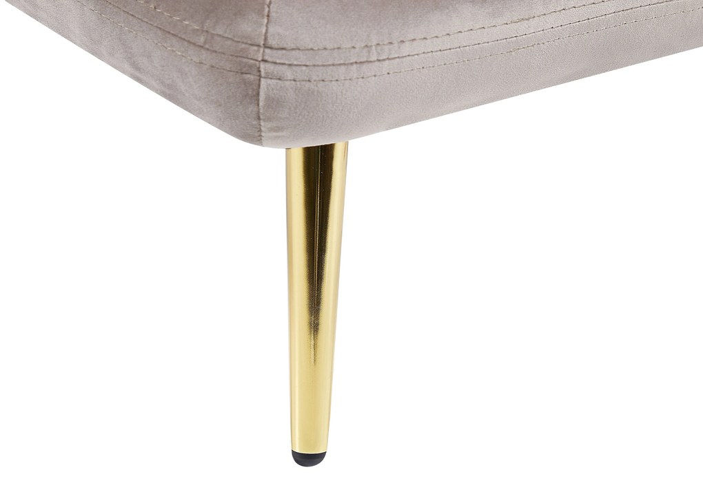 Chaise longue sinistra velluto beige e grigio GONESSE Beliani