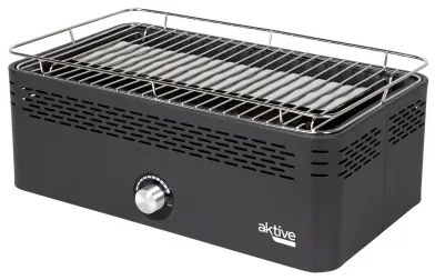 Barbecue a Carbone Portatile Senza Fumo Aktive Acciaio inossidabile Ferro 45 x 19 x 28 cm