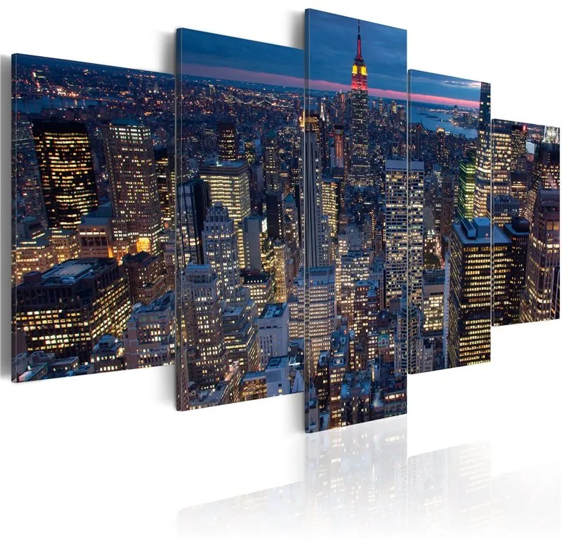 Quadro Buona notte New York!  Colore Marrone, Dimensioni e Misure 200x100