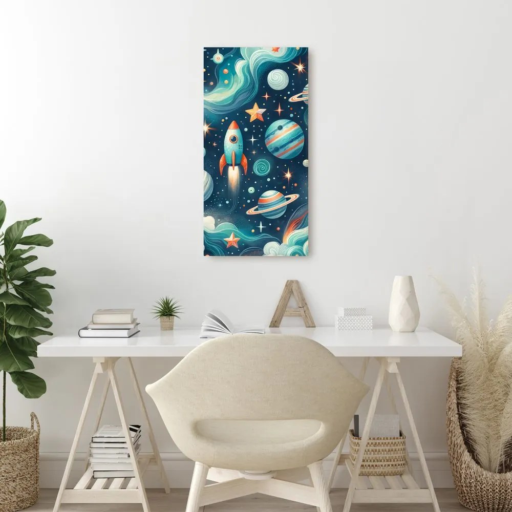 Quadro su tela – Pianeti colorati e stelle