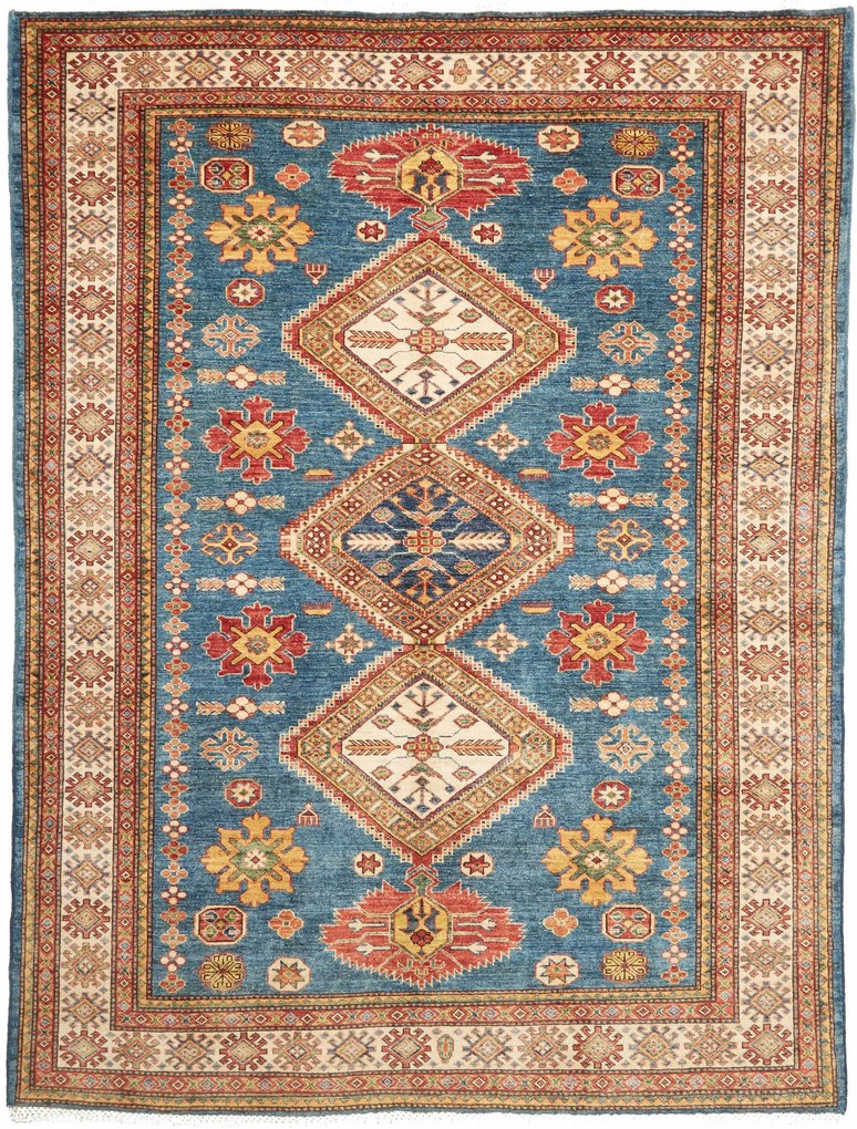 Kazak Tappeto orientale 230x180 Blu (Pakistan) Annodato A Mano