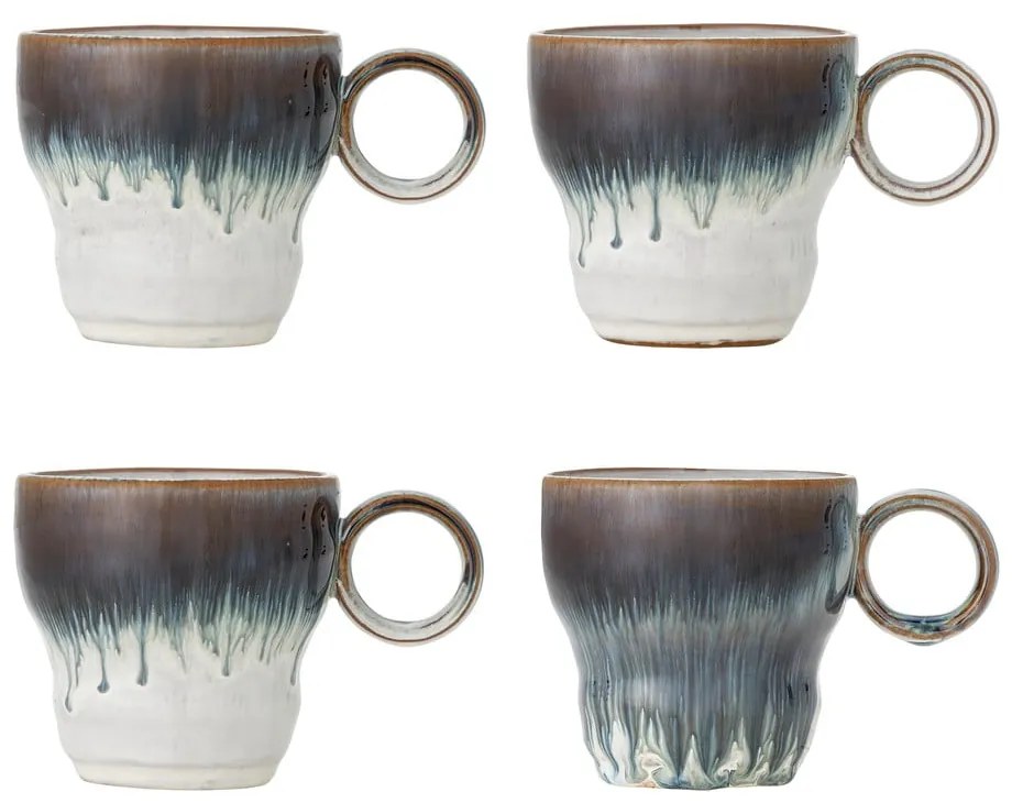 Tazzine in set blu in gres 4 pz 300 ml Nigel – Bloomingville