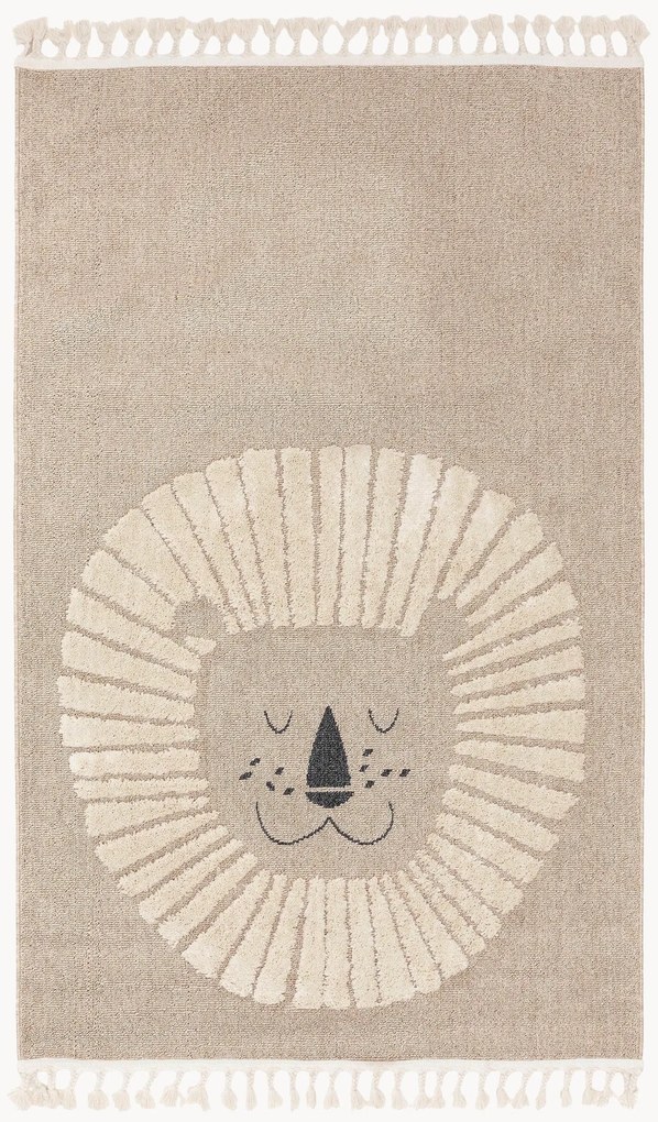 Tappeto per bambini con nappe e motivo in rilievo Momo