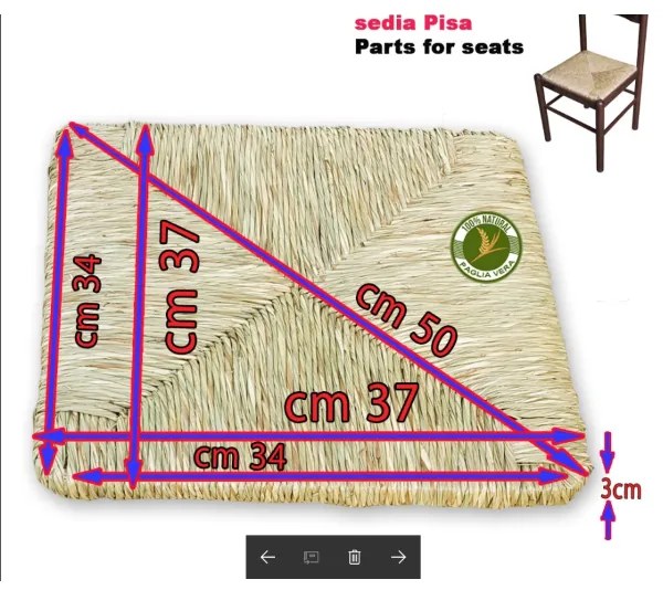 Ricambio per sedia in paglia seduta fondo modello PISA 6 pezzi