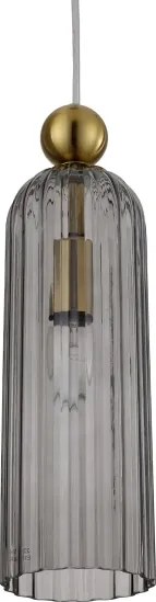 Lampadario a sospensione con cavo PIEGA 1xE14/40W/230V ottone/nero fumé