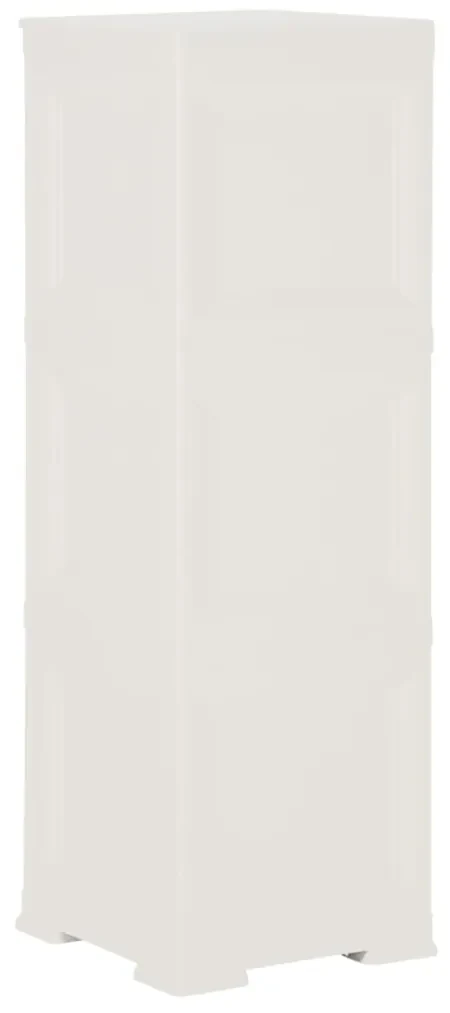 Armadietto in plastica 40x43x125 cm effetto legno bianco angora