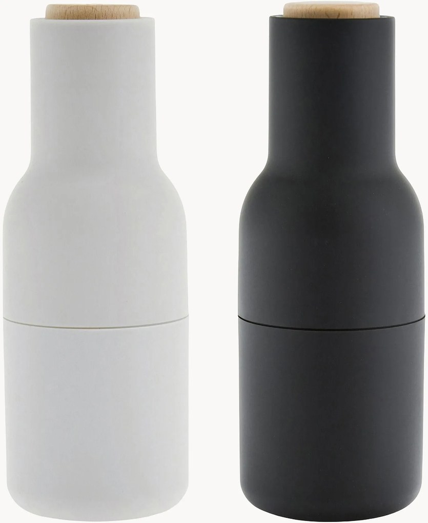 Set macina sale e pepe con coperchio in legno di faggio Bottle Grinder 2 pz