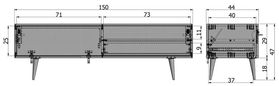 Tavolo TV in legno di quercia con Tygo - WOOOD