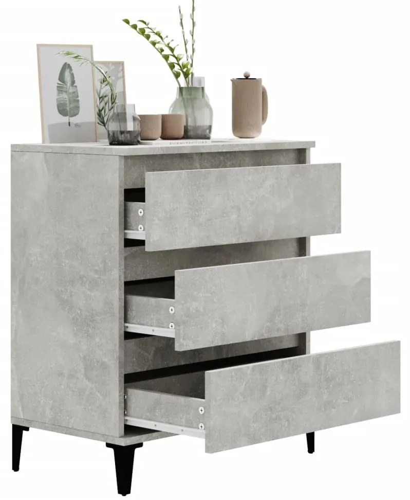 Credenza Grigio Cemento 60x35x70 cm in Legno Multistrato